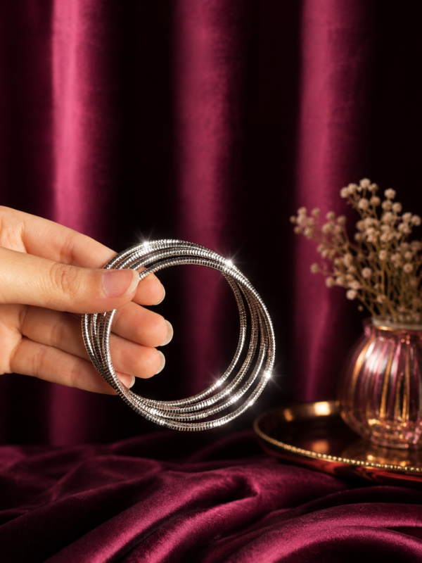 Silver Glow Bangles - stainless steel