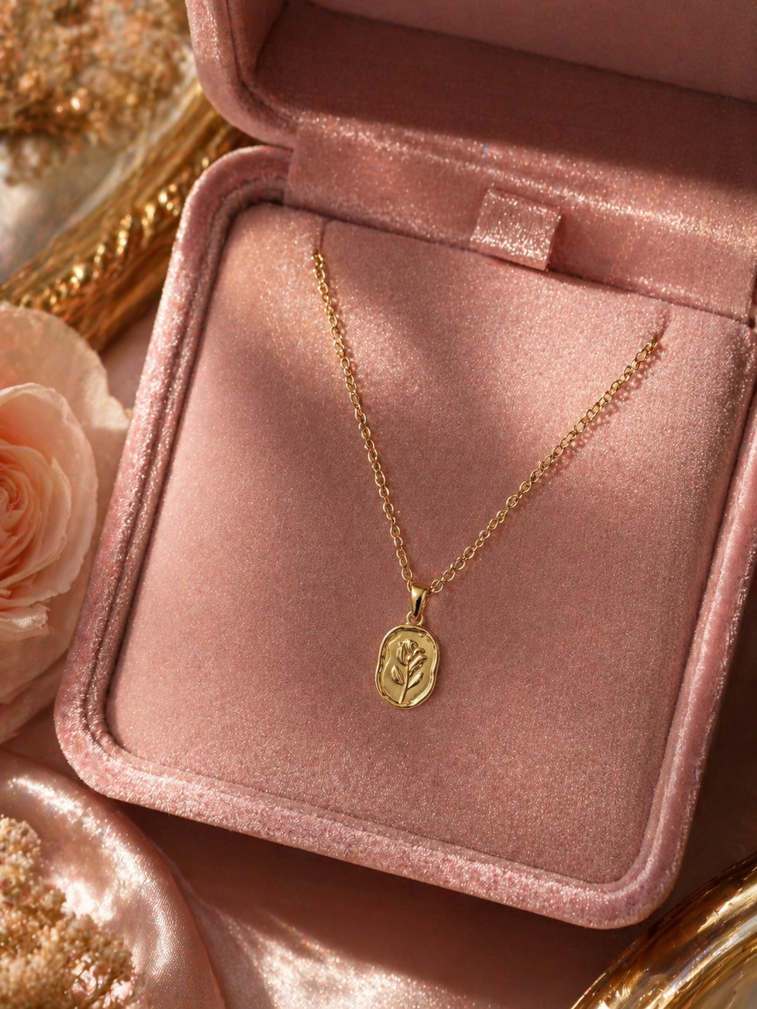 Floral Landscape Pendant Necklace - Image 1