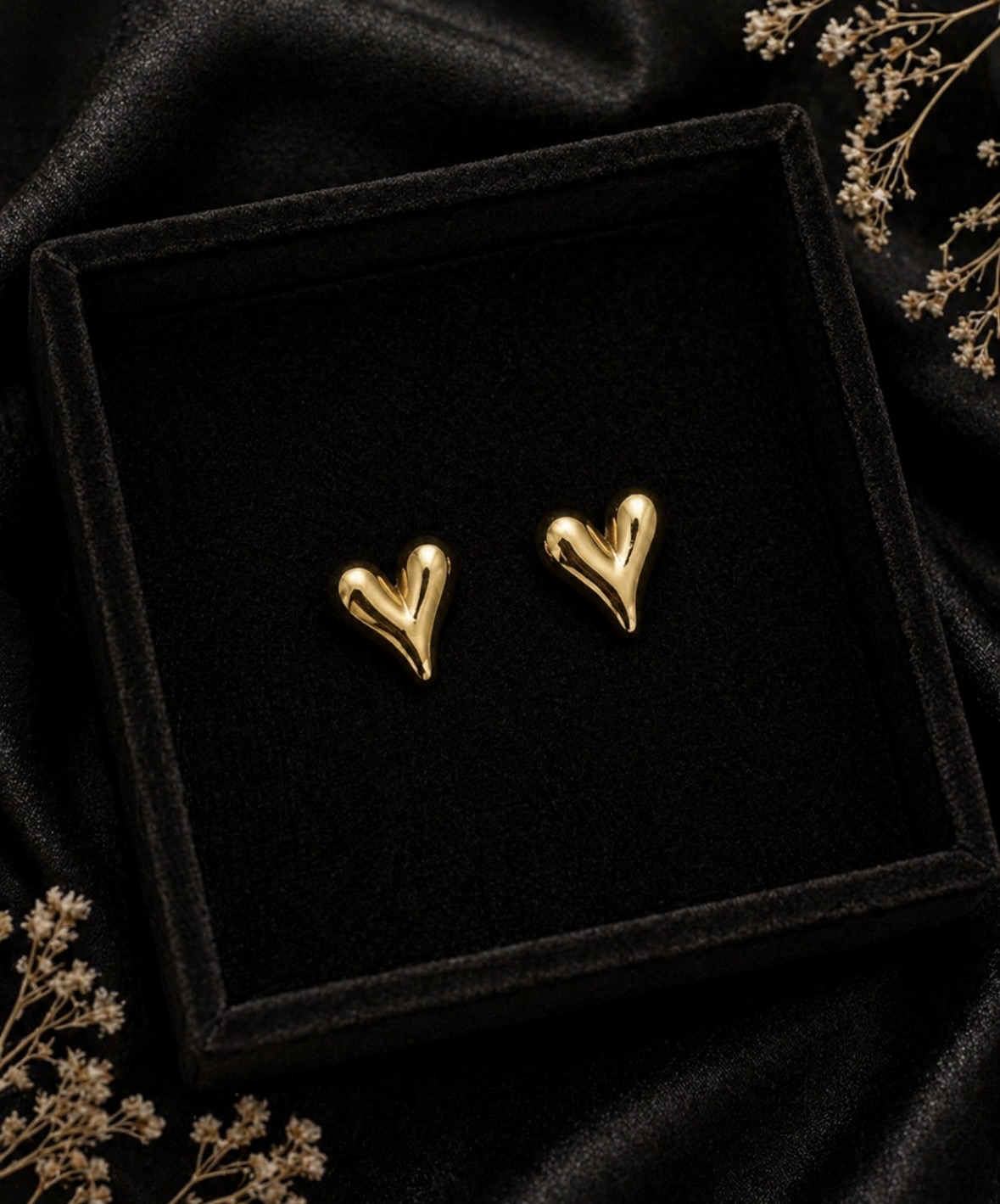 Golden Heart Studs - Image 1