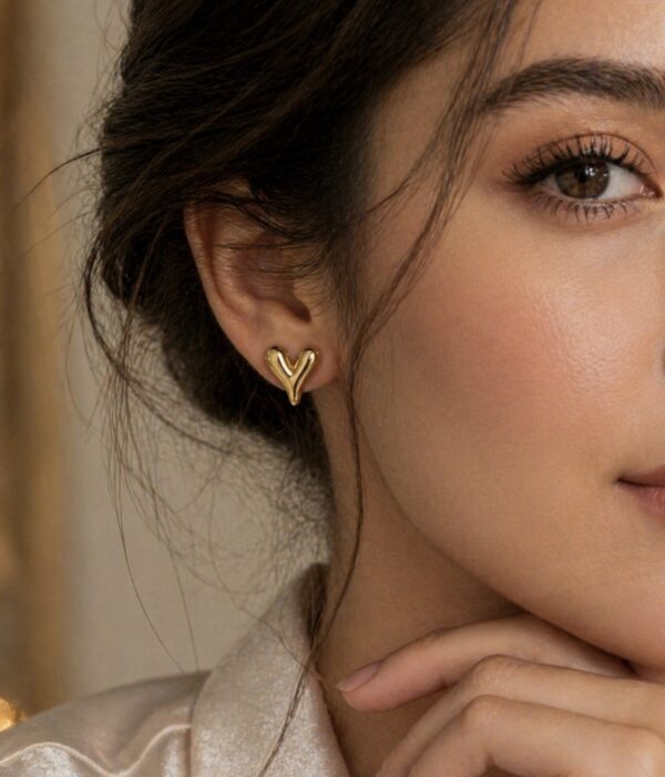 Golden Heart Studs - Image 2