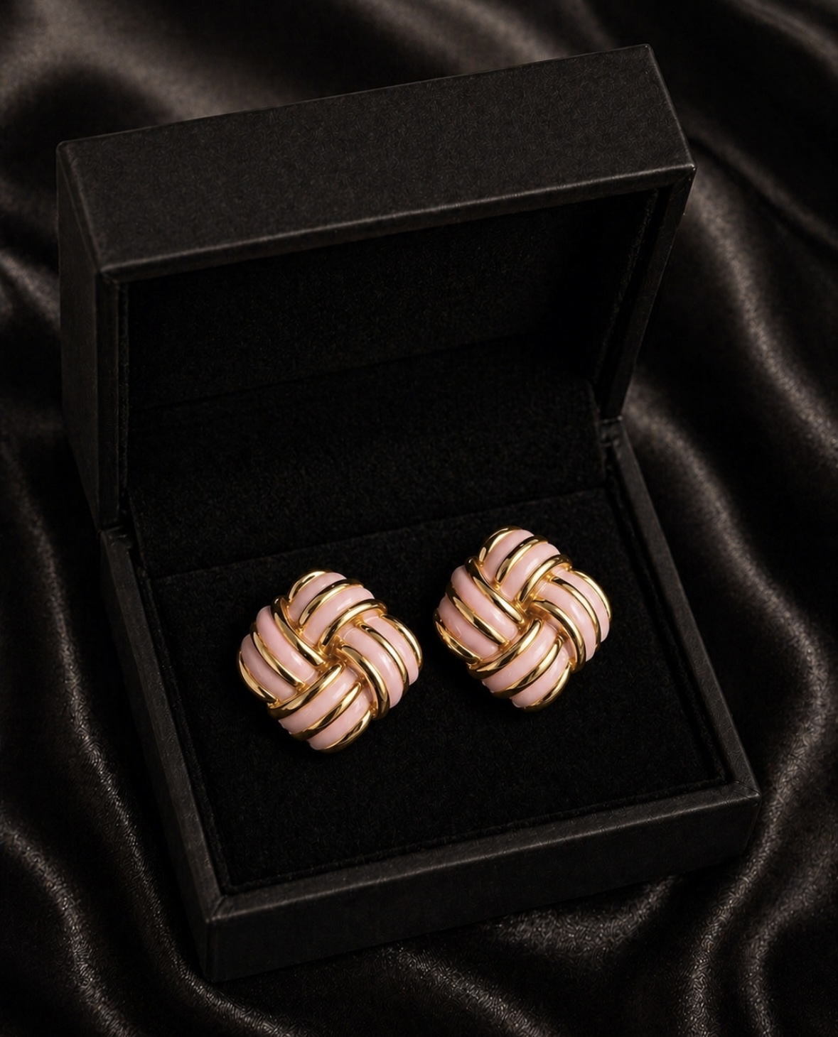 Stainless Steel ✨ Blush Knot Stud Earrings - Image 1