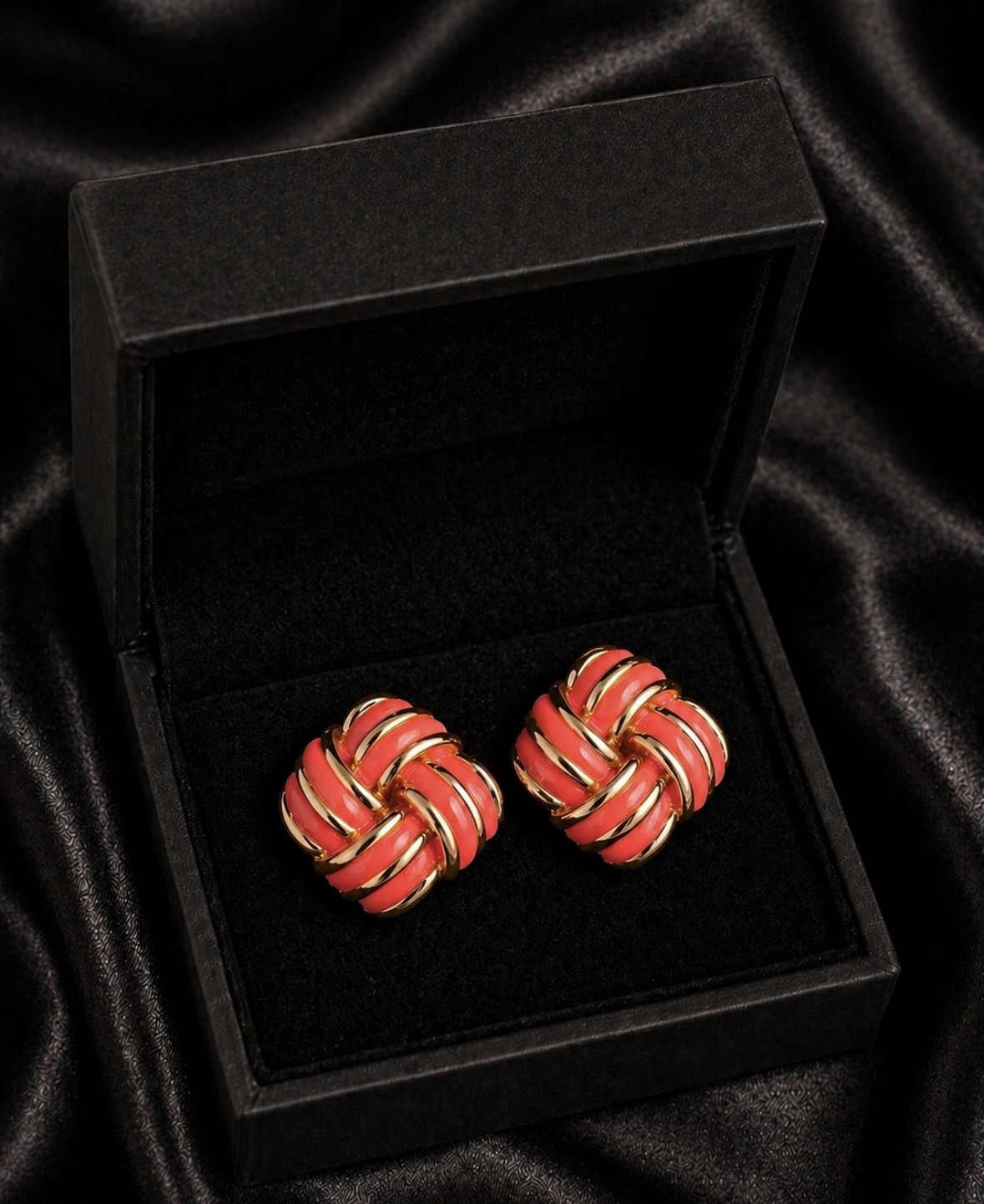 Stainless Steel ✨ Coral Knot Stud Earrings - Image 1