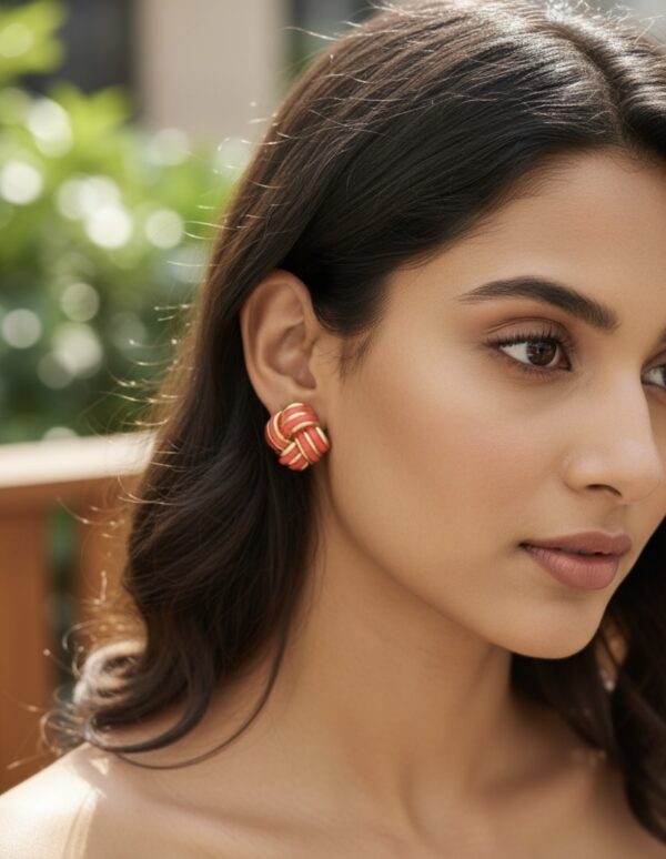 Stainless Steel ✨ Coral Knot Stud Earrings - Image 2