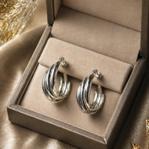 Silver Stainless Steel Earrings