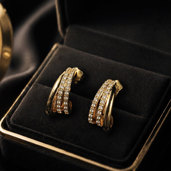 Stainless Steel Golden Earrings
