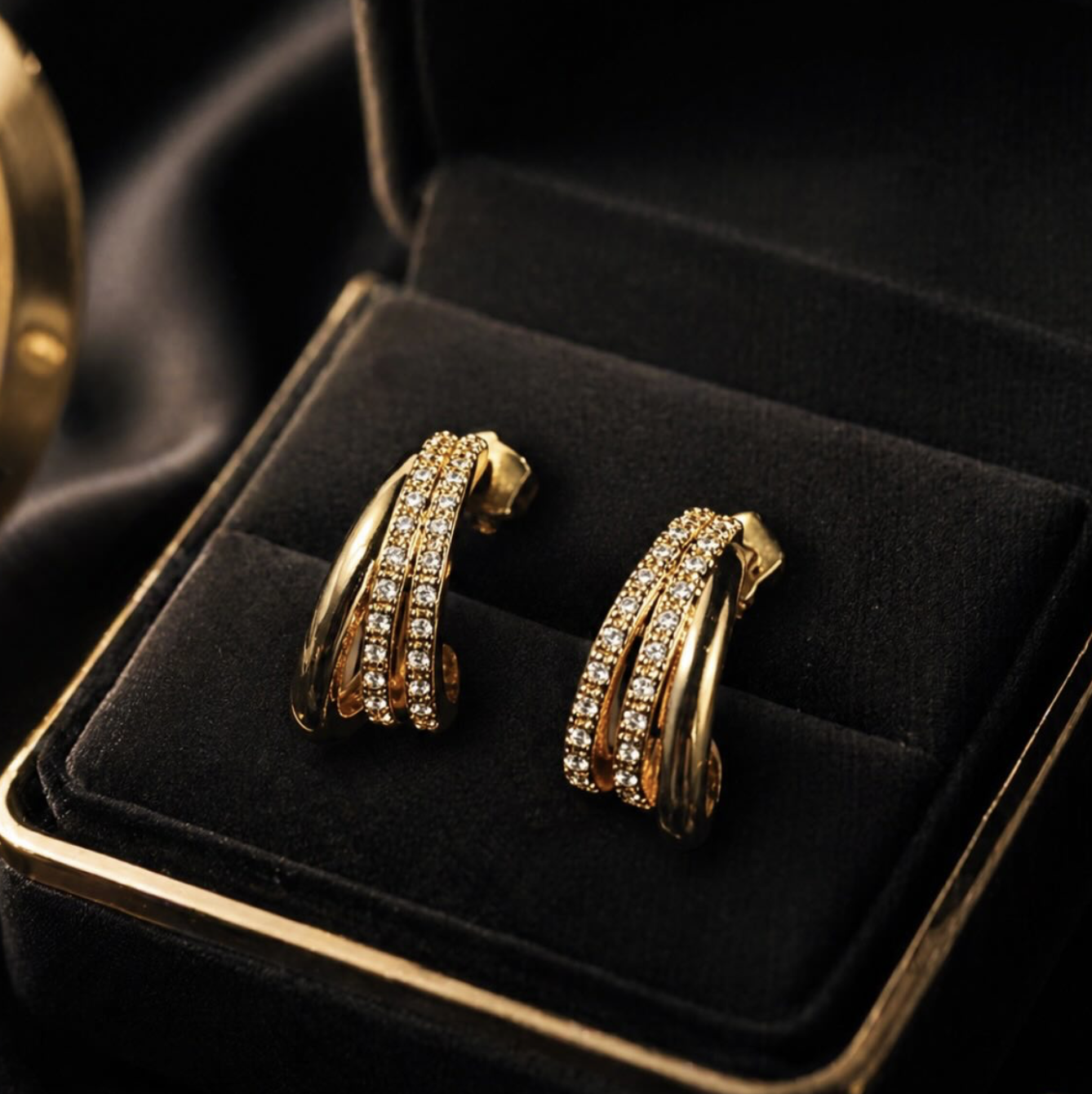 Stainless Steel Golden Earrings - Image 1