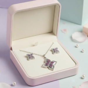 Butterfly Set - Pink/Silver
