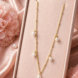 Pearl Drop Charm Necklace