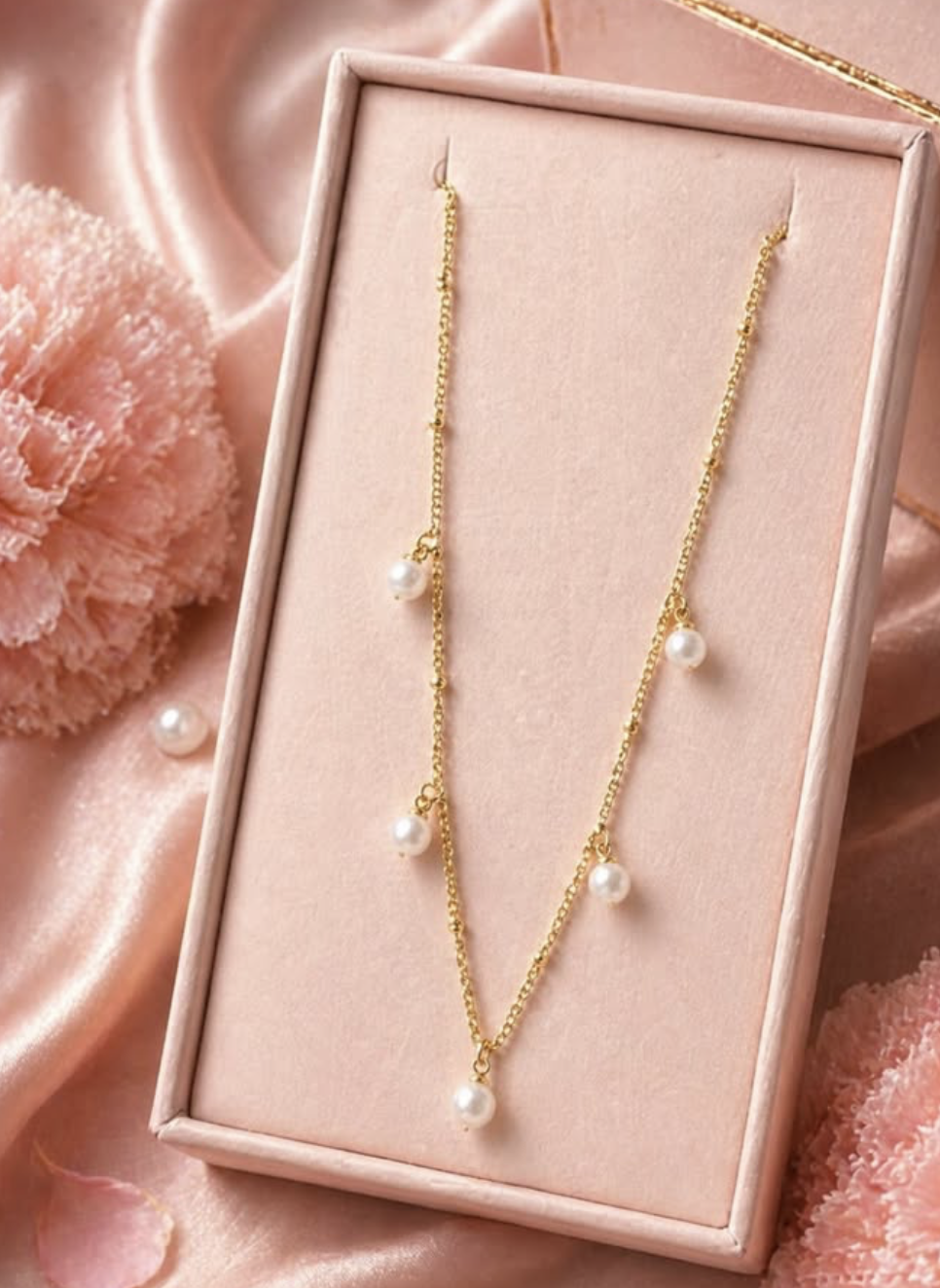 Pearl Drop Charm Necklace - Image 1