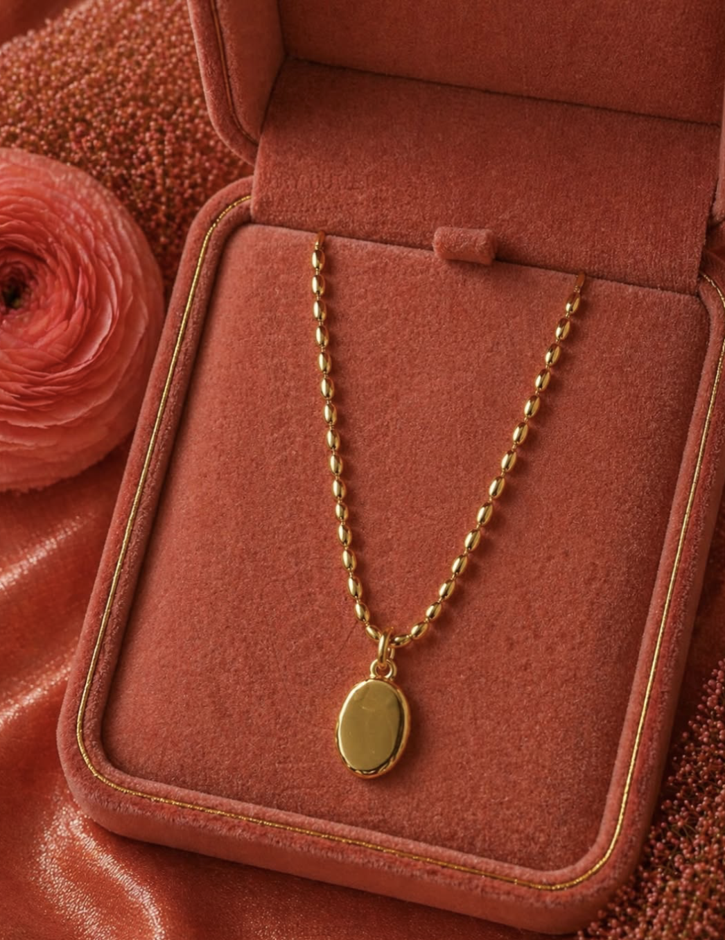 Golden Oval Pendant - Image 1