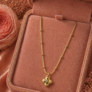 Golden Flower Charm Necklace