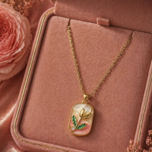 Floral Enamel Pendant Necklace