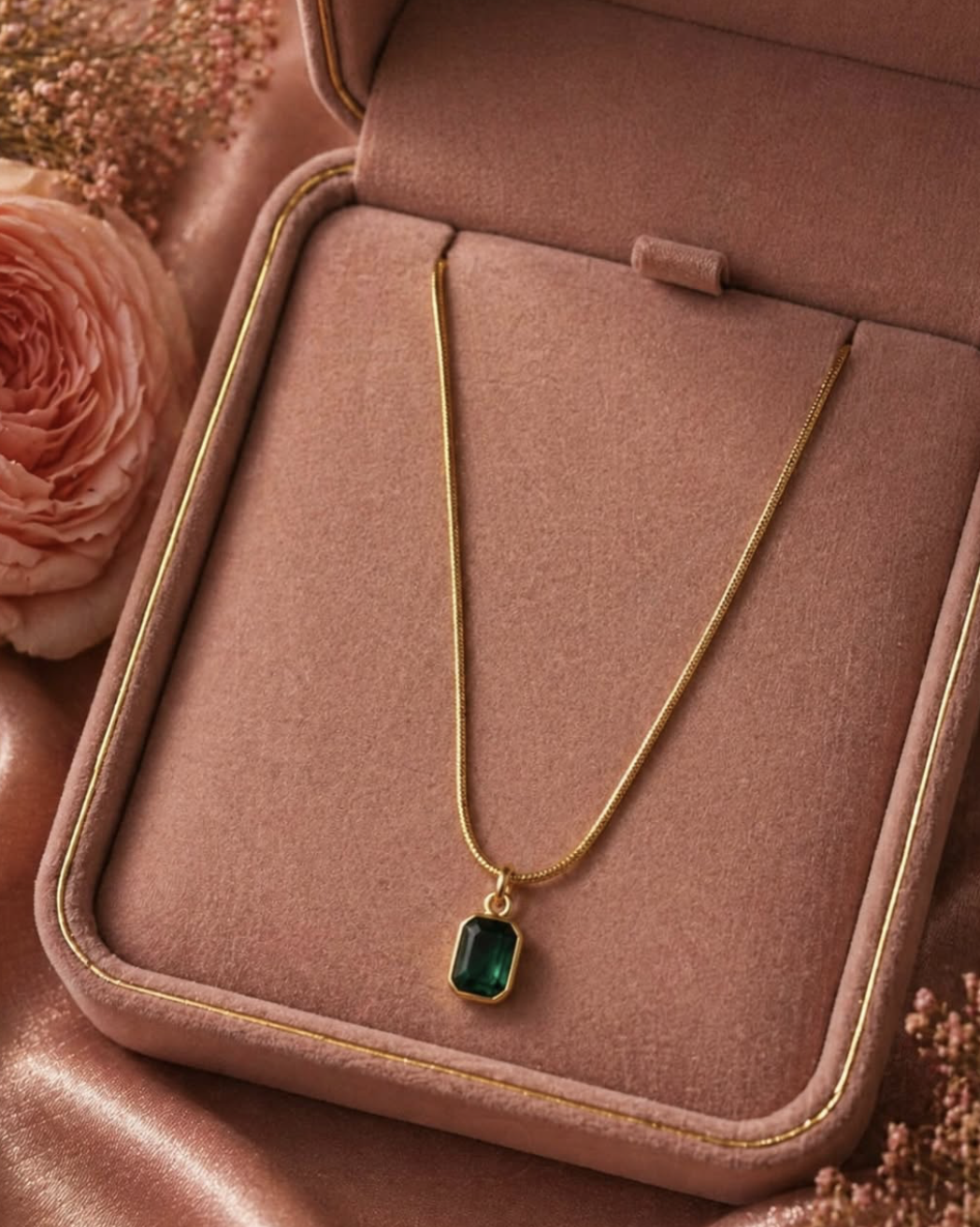 Emerald Cut Pendant Necklace - Image 1