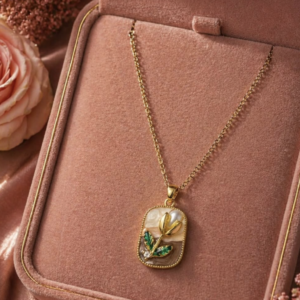Floral Landscape Pendant Necklace