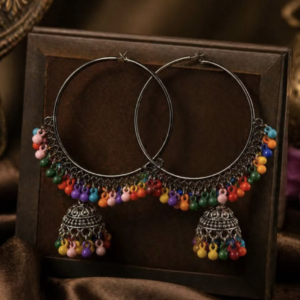 Multi-Color Jhumka Hoops