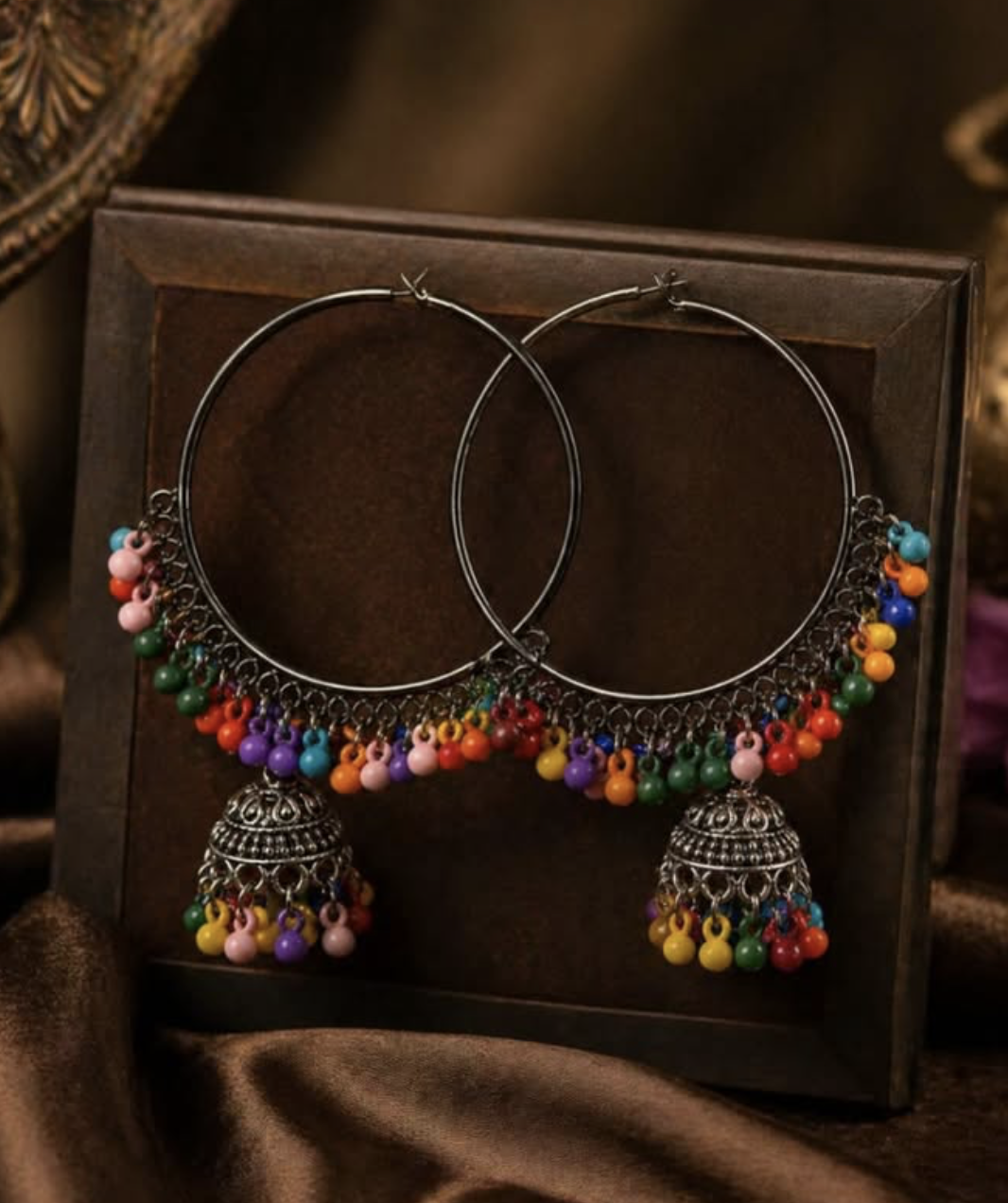 Multi-Color Jhumka Hoops - Image 1