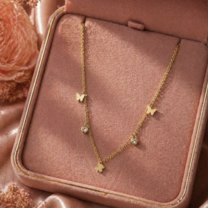 Golden Butterfly Charms Necklace